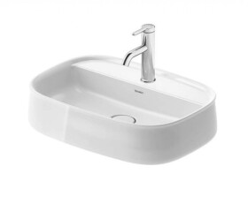 DURAVIT - Zencha Umyvadlo na desku 55x39 cm, bez přepadu, otvor pro baterii, DuraCeram, bílá 2374550071
