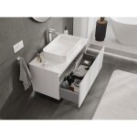 MEXEN/S - Orio koupelnová skříňka pod umyvadlo 100 cm s deskou, 1 šuplík, bílá lesk 91A10-10047-1-BFC00