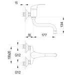 AQUALINE 35 nástěnná baterie, rozteč 100, ramínko S, chrom 52232