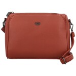 Módní dámská koženková crossbody kabelka Coveri Leanne, cihlově červená