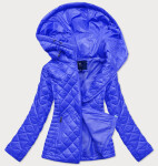 Světle modrá prošívaná dámská bunda s kapucí (LY-01) odcienie niebieskiego S (36)