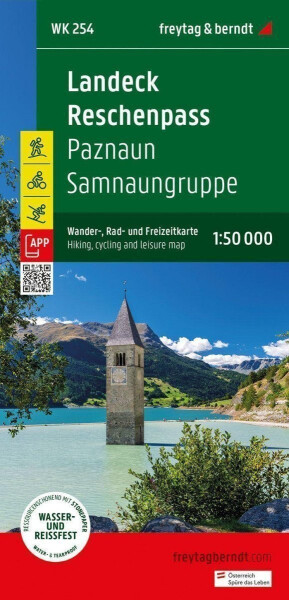 Landeck Reschenpass 1:50 000 turistická, cyklistická rekreační mapa