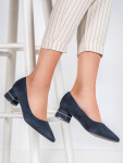 Výborné lodičky dámské tmavě modré na širokém podpatku 36