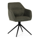 Židle jídelní a konferenční, zelená látka, černé kovové nohy, otočný mechanismus