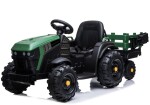 Mamido Dětský elektrický traktor Farmer s vlečkou a lopatou zelený