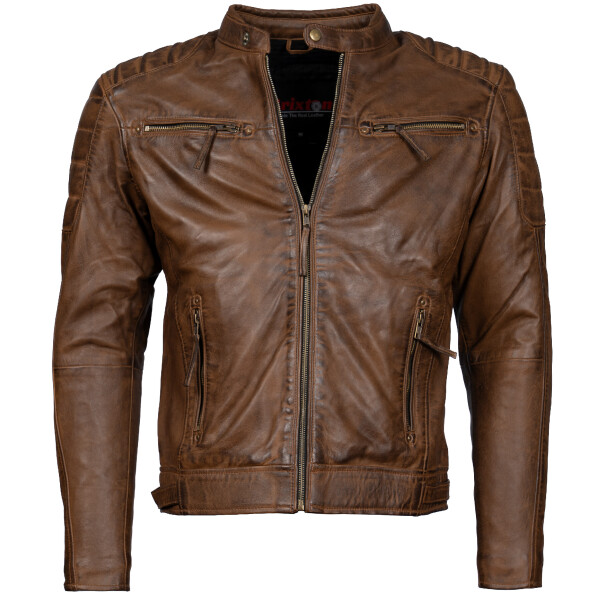 Pánská Kožená Bunda Allesio Brown Brixton Hnědá Velikost: 7XL