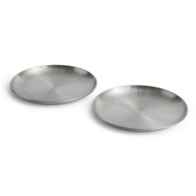 HAY Talíř Outdoor Market Steel Ø 26 cm – set 2 ks, stříbrná barva