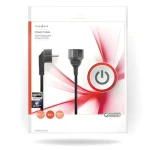 Nedis Prodlužovací napájecí kabel černá / Prodlužovací kabel / Schuko zástrčka - zásuvka / úhlový - přímý / 3 m (CEGP10230BK30)
