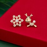 Vánoční stříbrné náušnice Sněhová vločka, Zlatá