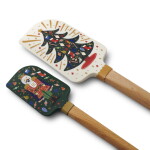 Rifle Paper Co. Vánoční silikonová stěrka Nutcracker – set 2 ks, zelená barva, dřevo, plast