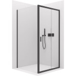 CERANO - Sprchový kout Varone LINE L/P - 6 mm - černá matná, transparentní sklo - 120x90x195 - posuvný CER-DY50514091