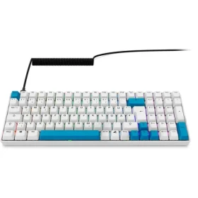 Sharkoon Skiller SGK50 S2 PBT bílá / herní klávesnice / mechanická / Gateron G 3 Pro 3.0 Yellow / USB / 1.5m / DE (4044951040865)