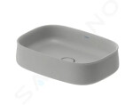 DURAVIT - Zencha Umyvadlo na desku 550x390 mm, bez přepadu, DuraCeram, WonderGliss, matná šedá 23735567791