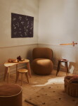 Ferm Living Nástěnná textilní mapa souhvězdí Constellation Dark Blue, modrá barva, textil