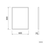 Erga Rectangle, obdélníkové zrcadlo 60x80 cm, černý rám, ERG-V01-RECTAGLE-6080-BK