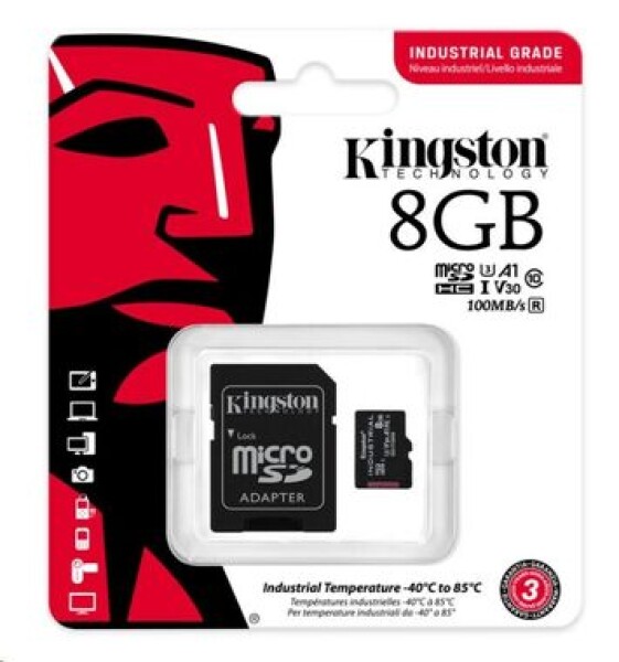 Kingston microSDXC 8GB Industrial UHS-I U3 V3