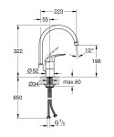 GROHE - Euroeco Páková dřezová baterie, chrom 32752000