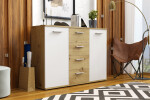 Komoda Justus 2 Barva korpusu: Bílá + Country grey