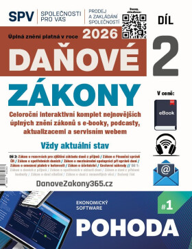 Daňové zákony 2026 (Díl 2.)