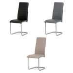 Židle jídelní, šedá koženka, kov šedá