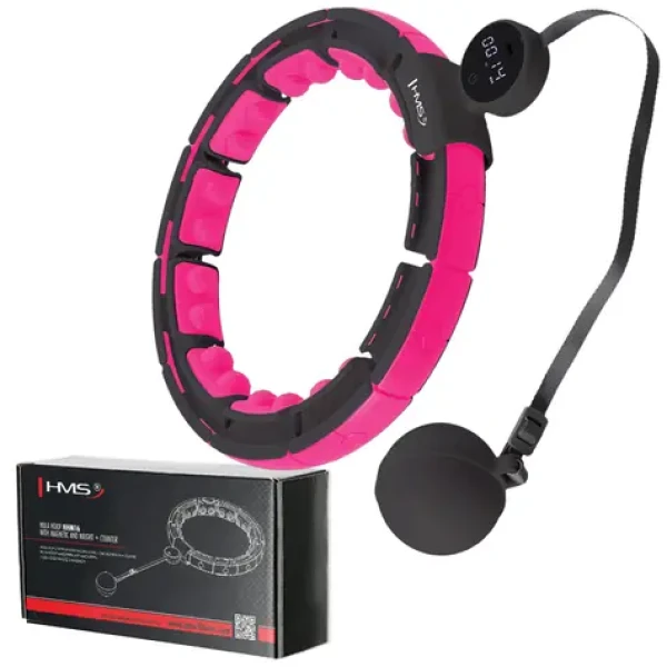 HMS HHM16 Masážní hula hoop se závažím. magnety a počítadlem černá (5907695558227)