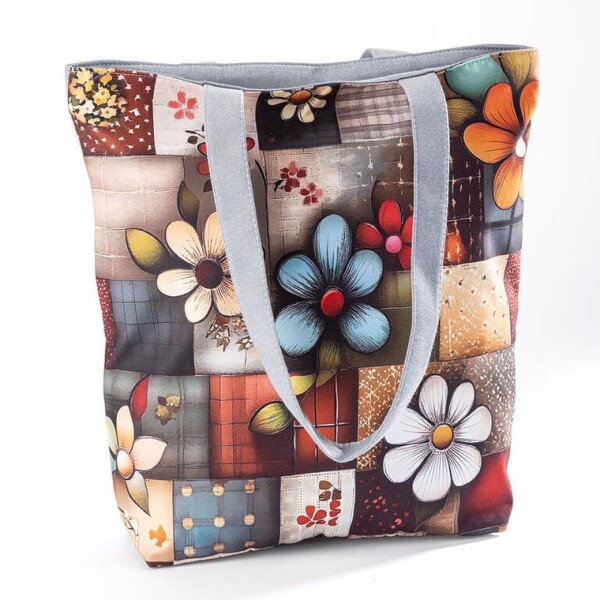 Dámská potištěná taška Patchwork květy