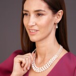 Stříbrné náušnice s bílou perlou a zirkony Jade, stříbro 925/1000, Bílá