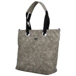 Trendy dámská koženková kabelka na rameno Priscila, šedá