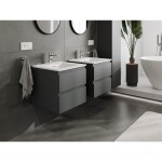 MEXEN/S - Orio koupelnová skříňka 50 cm s umyvadlem Otis, 2 zásuvky, grafit mat/bílá mat 91A10-05047-2-BFF66-W18M01