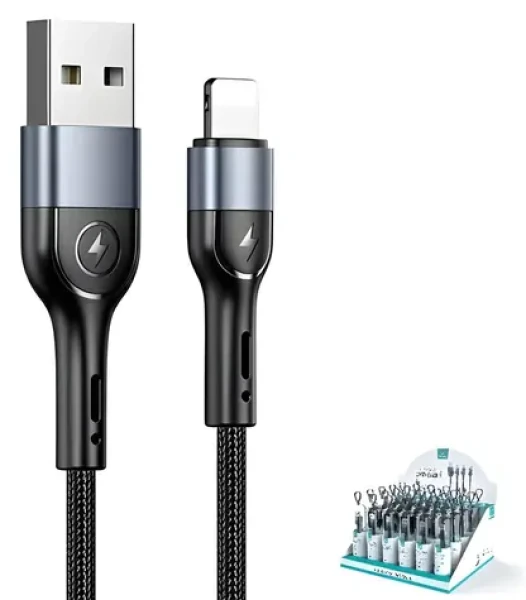 USAMS US-SJ448 U55 černá / Datový kabel / Lightning / 1m / 2A / opletený (SJ448ZJ01)