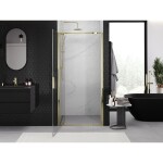 MEXEN - Exo sprchové dveře křídlové 75, transparent, zlatá 8181-075-000-50-00