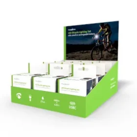 Nedis Světlo na Kolo / Napájení z baterie / 5 V DC / 3 W / Včetně baterií / Dobíjecí / 400 lm / 4.5 lm / 100 m / 110 ° (LBICYCLER10BK)