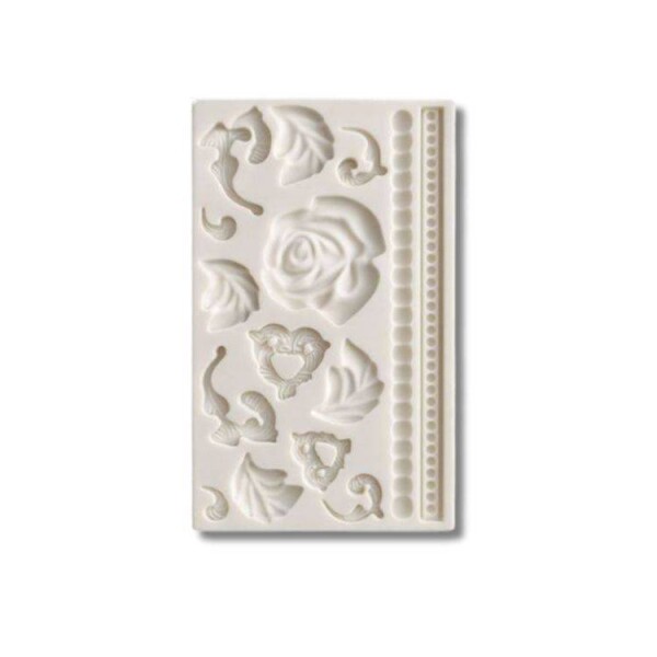 Dortisimo Silikonová forma Růže, listy a bordury