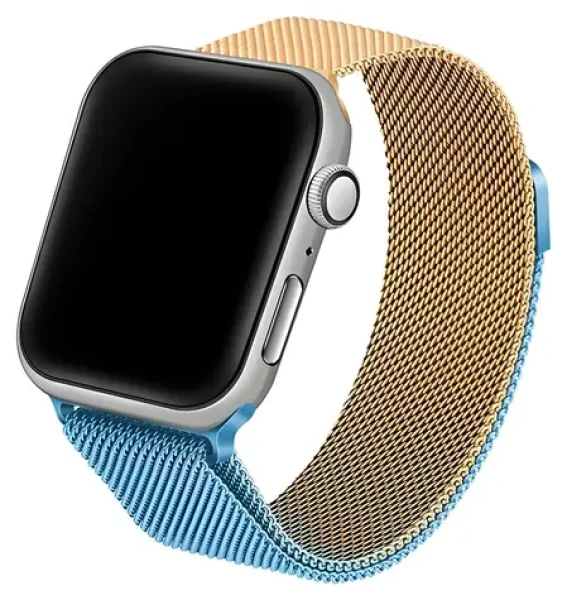 Beline Steel Collection modro-zlatá / Řemínek pro Apple Watch / 42/44/45/49 mm / nerezová ocel / magnetický
