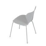 Židle jídelní, šedý plast, čtyřnohá kvová podnož