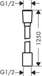 HANSGROHE - Hadice Sprchová hadice, 125 cm, matná černá 28220670