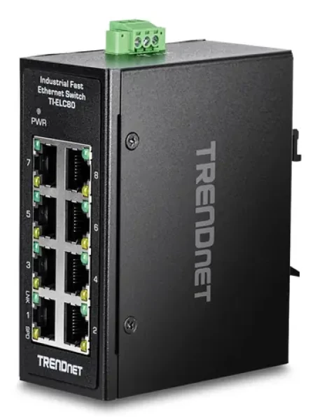 TRENDnet TI-ELC80 / Switch / Průmyslový / 8x 10/100 Mbps / DIN lišta / IP30 (TI-ELC80)
