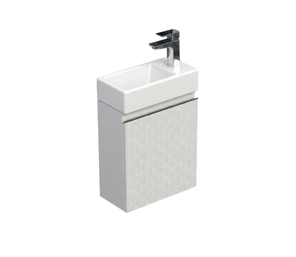 Koupelnová skříňka s umyvadlem SAT Cube Way 3D 40x47,5x20 cm bílá mat CUBE3D40DPB CUBE3D40DPB