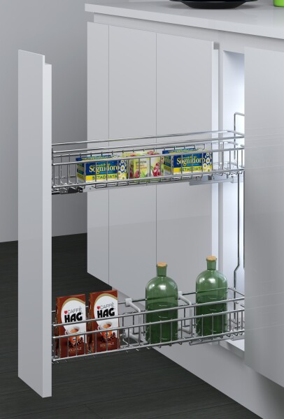 Inoxa výsuvný drátěný koš 150 s tlumením :: levý (H26_1015_10)