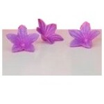 Dekorace oplatková - Květ mini 2 cm modrý, 50 ks