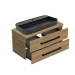 Koupelnová skříňka s umyvadlem a krycí deskou SAT Cube Way 100x47,5x46 cm dub Hickory mat CUBE46C1003DHSAT40 CUBE46C1003DHSAT40