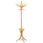 Věšák dřevěný stojanový, masiv topol a bříza, barva medový dub, výška 185 cm