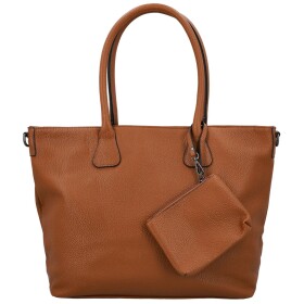 Trendy dámská koženková kabelka na rameno Ceyla, hnědá