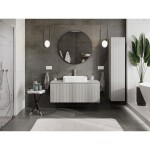 MEXEN/S - Rivel koupelnová skříňka pod umyvadlo 120 cm s deskou, 1 šuplík, reliéf , šedá mat 91A20-12047-1-BFC62