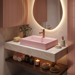 REA - Umyvadlo GOYA PINK na desku 60 CM - konglomerát REA-U4411