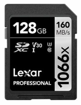 Lexar Professional 1066x Silver SDXC 128GB / čtení: 160MBs / zápis: 120MBs / UHS-I U3 / Class 10 / V30 (LSD1066128G-BNNNG)