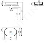 IDEAL STANDARD - Strada II Umyvadlo bez přepadu 600x400 mm, bílá T298101