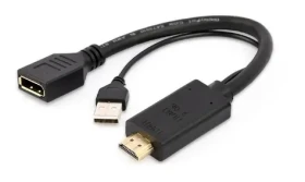 Gembird A-HDMIM-DPF-01 redukce černá / HDMI (M) na DisplayPort (F) / 10cm (A-HDMIM-DPF-01)