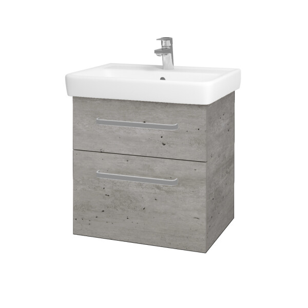 Dřevojas - Umyvadlová skříňka Q MAX SZZ2 60 - D01 Beton / Úchytka T01 / D01 Beton 67529A
