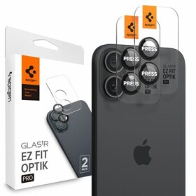 Spigen Glass tR EZ Fit Optik Pro 2 Pack ochranné sklo fotoaparátu pro Apple iPhone 16 16 Plus černá (AGL07921)